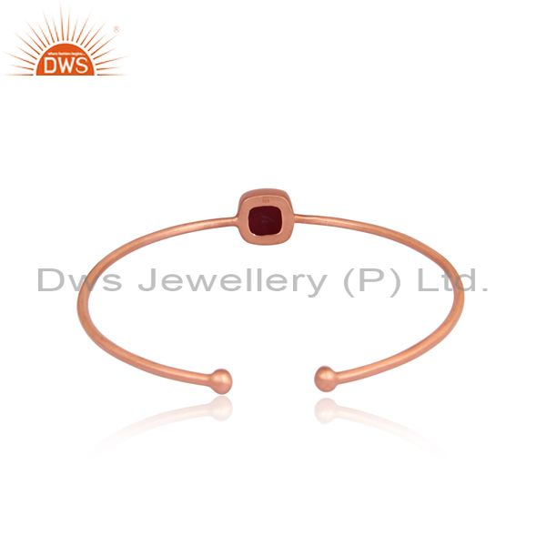 Supplier of 18k rose gold over 925 silver dyed ruby gemstone stackable bangle