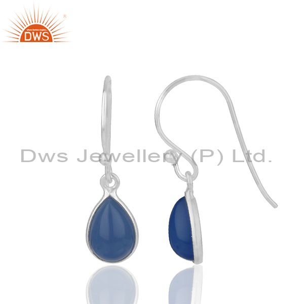 Suppliers Sterling Silver Blue Chalcedony Gemstone Earrings Jewelry Supplier