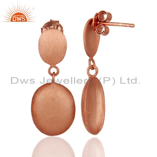 Suppliers Rose Gold Plated Solid Sterling Silver Brush Finished Designer Earrings