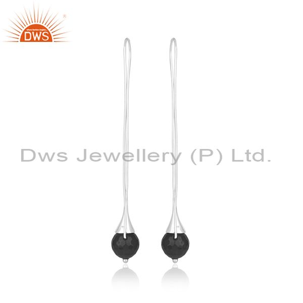 Suppliers Handmade Fine Sterling Silver Black Onyx Gemstone Earrings Suppliers