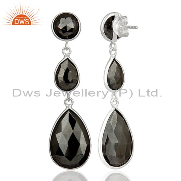 Suppliers Black Hametite Gemstone Fine Sterling Silver Dangle Earrings Suppliers