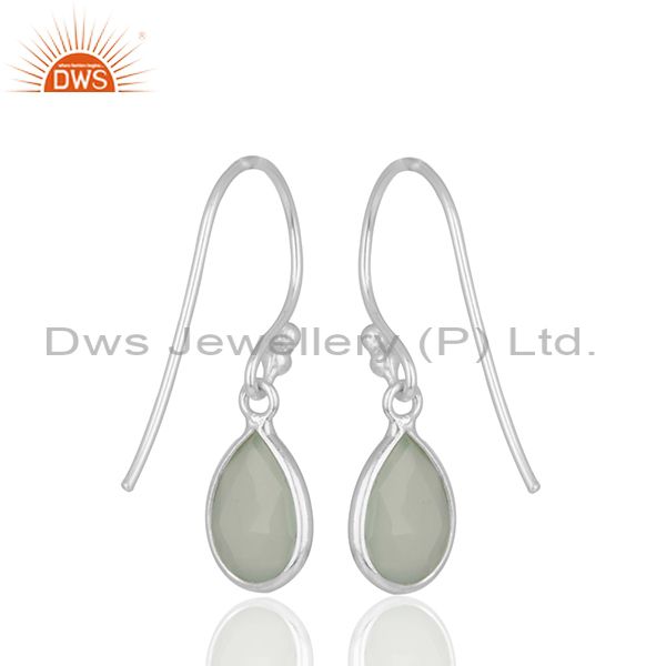 Suppliers Solid 925 Silver Chalcedony Gemstone Drop Earrings Suppliers