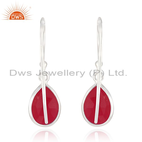 Suppliers Handmade 925 Sterling Fine Silver Red Onyx Gemstone Earrings Jewelry