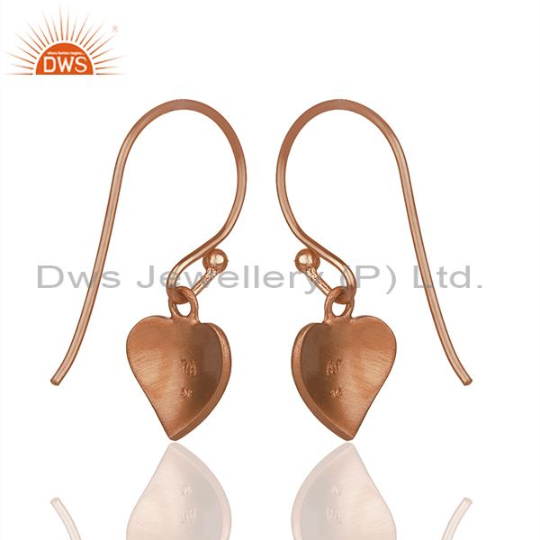 Suppliers Heart Design Rose Gold Plated 925 Silver Girls Earrings Wholesale