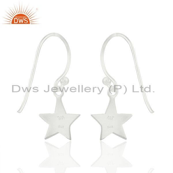 Suppliers Handmade 925 Sterling Silver Star Charm Girls Drop Earrings Wholesale