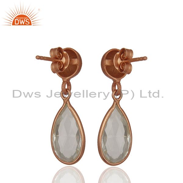 Suppliers Handmade Rose Gold Plated 925 Silver Crystal Earring Jewelry Wholesale