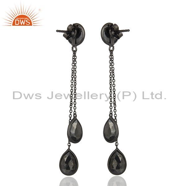 Suppliers Hematite Gemstone 925 Black Silver Designer Earrings Manufacturers