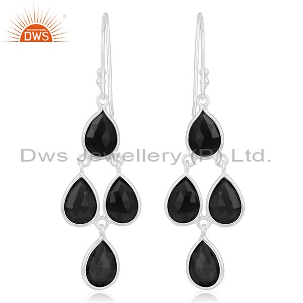 Suppliers Black Onyx Gemstone 925 Sterling Fine Silver Earring Jewelry Manufacturer
