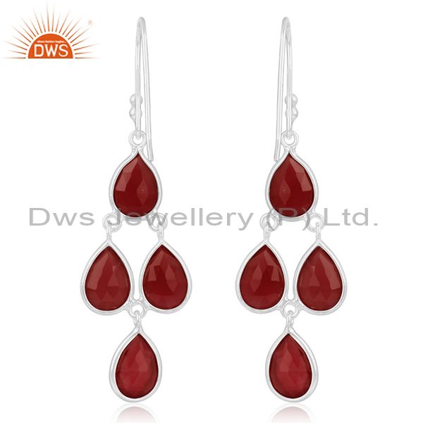 Suppliers Red Onyx Gemstone Fine 925 Sterling Silver Earring Manufacturer of Jewelry
