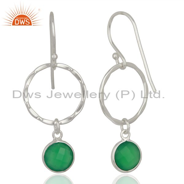 Suppliers Handcrafted Circle & Hammer Sterling Silver Double Dangle/Drop Earrings Jewelry