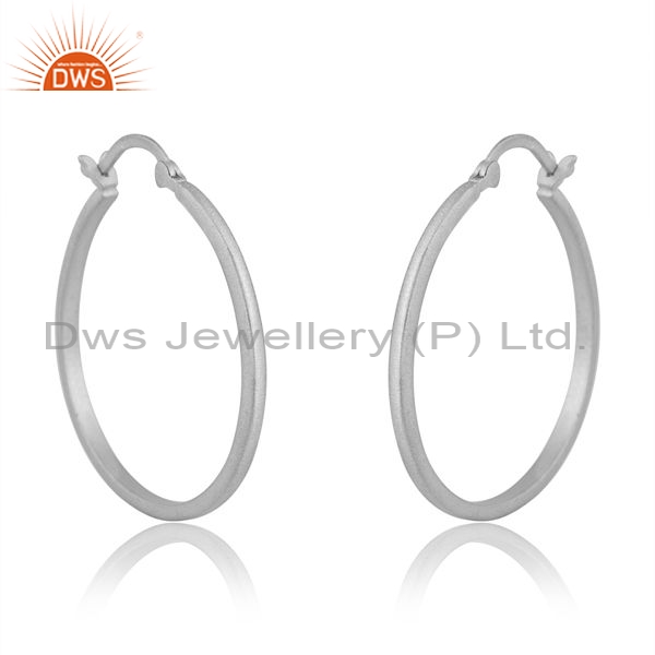 Sterling Silver Earrings With Elongated Palladium Plating