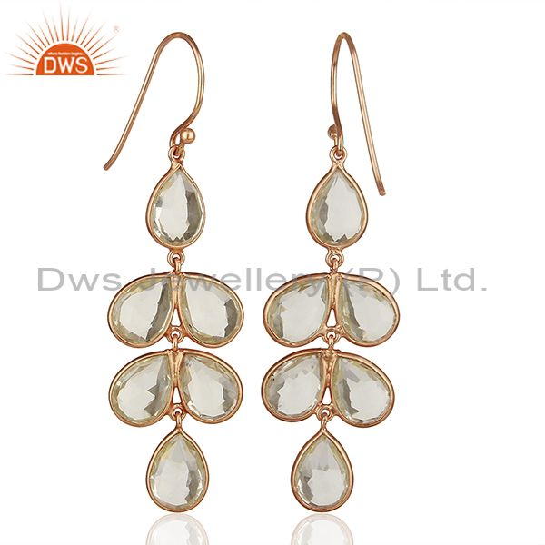 Suppliers Rose Gold Plated 925 Sterling Silver Dangle Earrings Wholesale