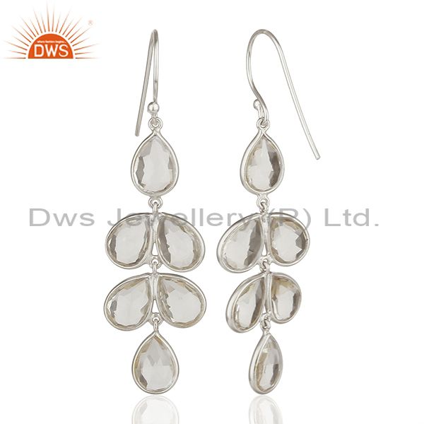 Suppliers Solid 925 Fine Silver Crystal Gemstone Hook Earring Manufacturers