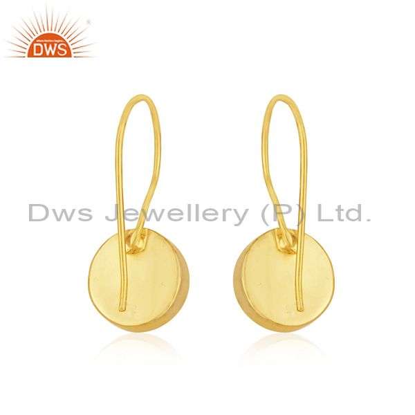 Suppliers Natural Rainbow Moonstone 18k Gold Plated 925 Silver Earrings Manufacturer India