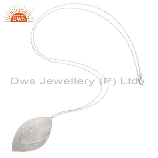 Designers Handmade Solid Sterling Silver Triple Petal Pendant With Chain Necklace