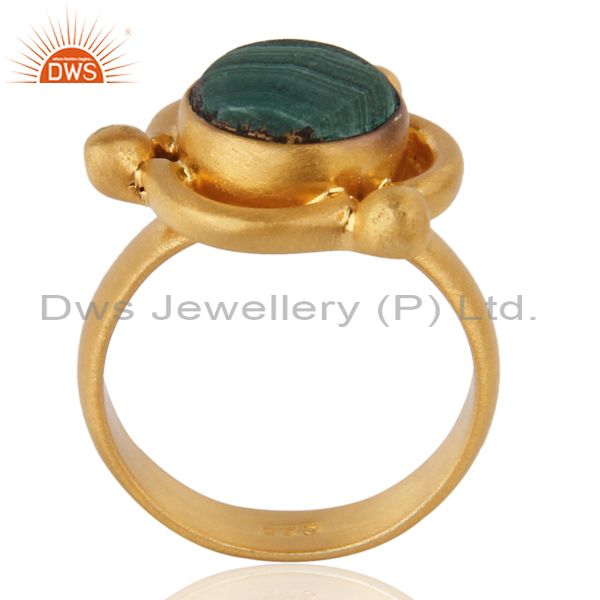 Suppliers Handmade Natural Malachite Gemstone Solid 925 Sterling Silver Ring Sz 7 Jewelry