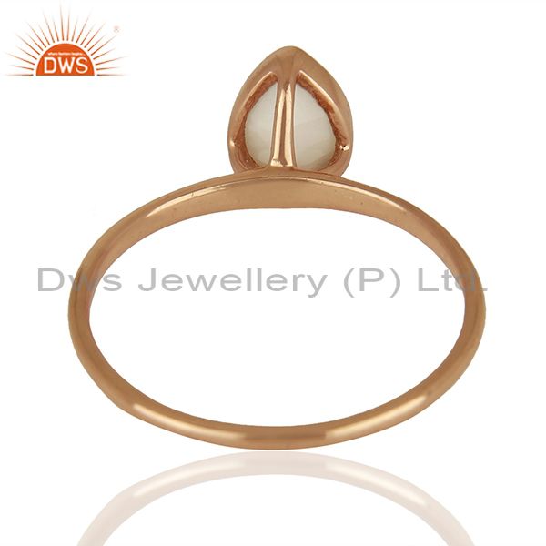 Suppliers Rose Gold Plated Silver Agate Gemstone Girls Ring Manufacturer