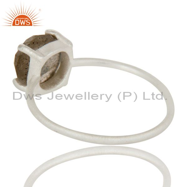 Suppliers 925 Sterling Silver Labradorite Prong Set Gemstone Stacking Ring