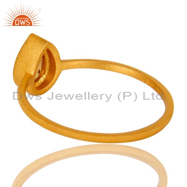 Suppliers 18K Yellow Gold Plated Sterling Silver Citrine Gemstone Stacking Ring