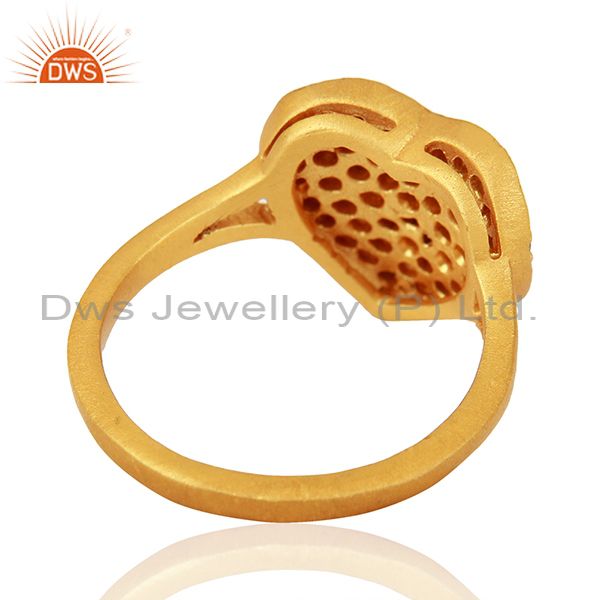 Suppliers 18K Yellow Gold Plated Sterling Silver Smokey Quartz Heart Shape Ring