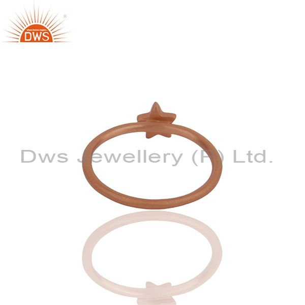 Suppliers Rose Gold Plated 925 Silver Star Charm Stackable Rings Manufacturers