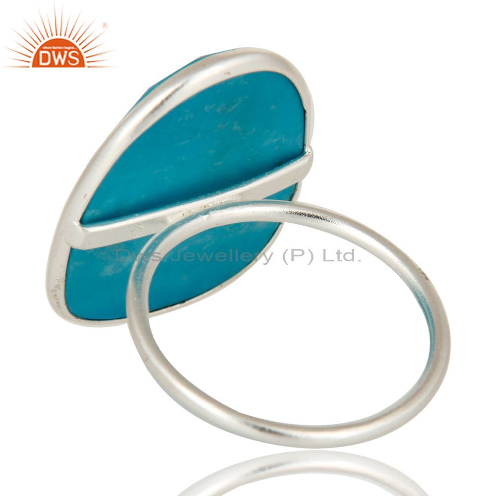 Designers 925 Sterling Silver Turquoise Gemstone Bezel Set Handmade Ring