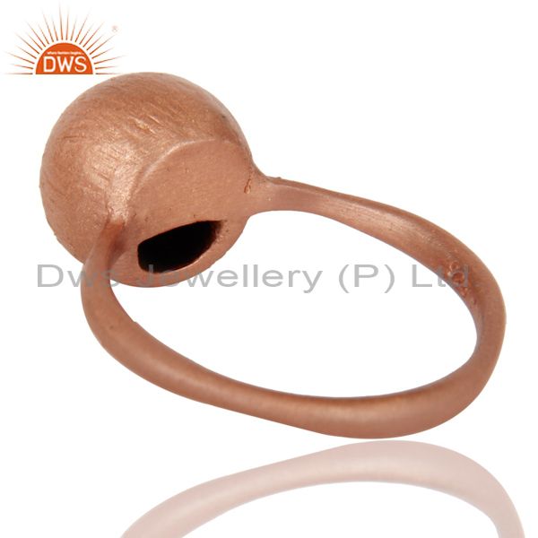 Designers Brush Finished 18K Rose Gold Plated Sterling silver Stacking Ring