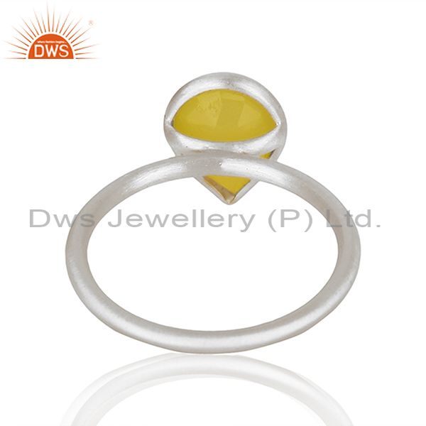 Suppliers Wholesale 925 Sterling Silver Yellow Chalcedony Gemstone Ring Jewelry