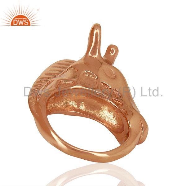 Suppliers Knuckle Giraffe 925 Sterling Silver Rose Gold Plated Ring Animal Jewellery