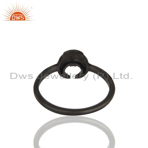 Suppliers Horse Shoe Design Black 92.5 Silver Stackable Rings Manufacturers