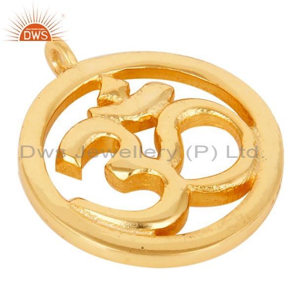 Suppliers 18K Gold Plated Om Charm Jewelry Assesories Finding Spirictual Charm