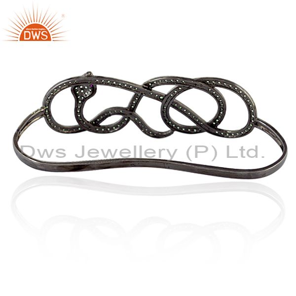 Wholesalers of 3.05ct tsavorite 925 silver wrap snake palm bangle gemstone jewelry