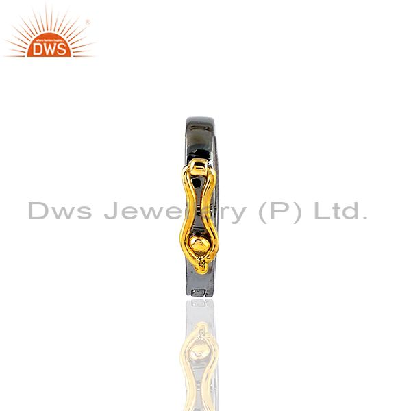 Suppliers 18kt Gold Rondelles 0.12ct Diamond Spacer Finding 925 Sterling Silver Jewelry