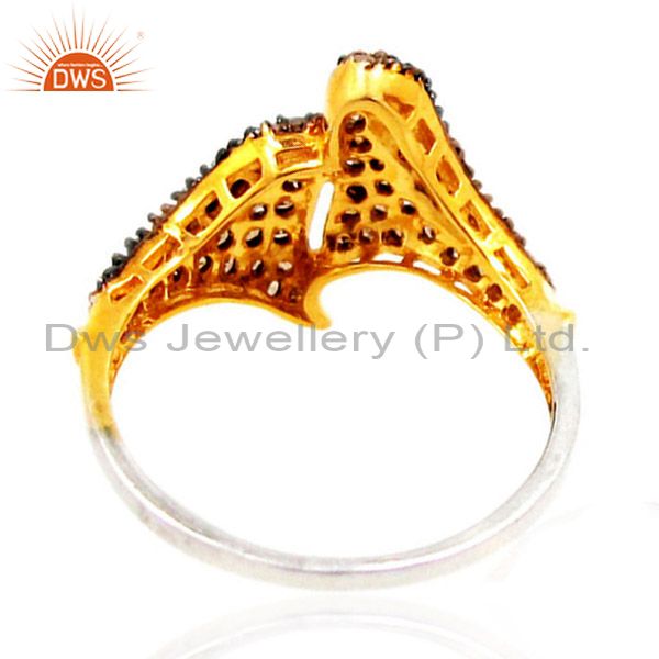 Designer of New natural .64ct diamond pave 14k gold vintage inspired ring 925 silift jewelry