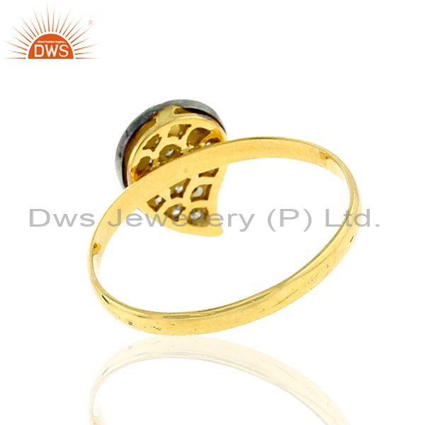 Designer of Vintage look pave diamond 14 k gold 925 sterling silver designer ring jewelry