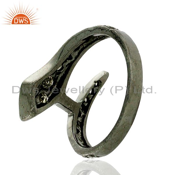 Designer of 0.75ct pave diamond 925 sterling silver snake style ring halloween gift jewelry