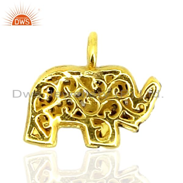 Suppliers 0.50Ct Diamond Pave 925 Sterling Silver Elephant Pendant Fine Gift Jewelry