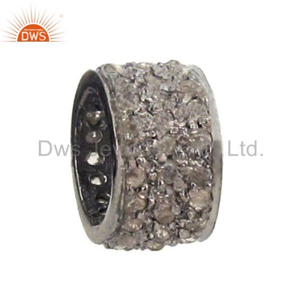 Designer of 925 sterling silver spacer natural diamond pave spacer finding jewelry