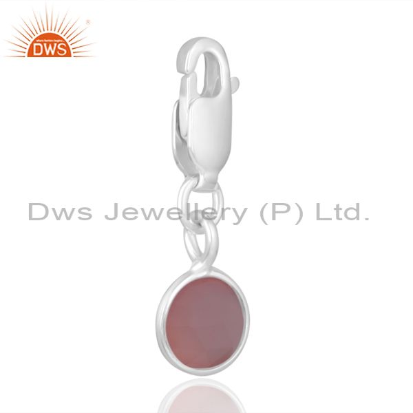 Lock And Circular Drop Finding Women Rose Chalcedony Round