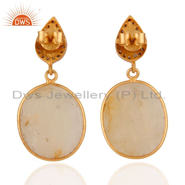 Suppliers Yellow Sapphire Slice Dangle Earrings Fashion Woman Indian Handmade 925 Silver J