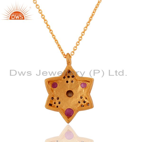 Suppliers 0.254ct Rose/Antique Cut Diamond Sterling Silver Ruby Vintage Look Pendant Chain