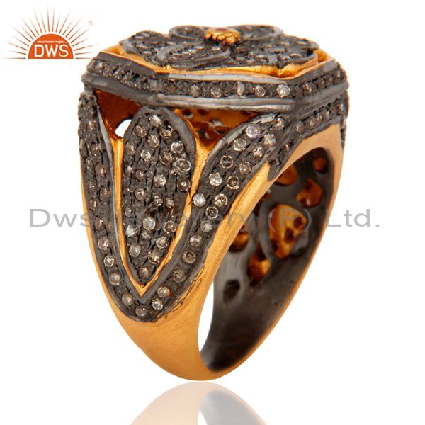 Suppliers Pave Diamond 925 Sterling Silver Designer Ruby Fashion Ring