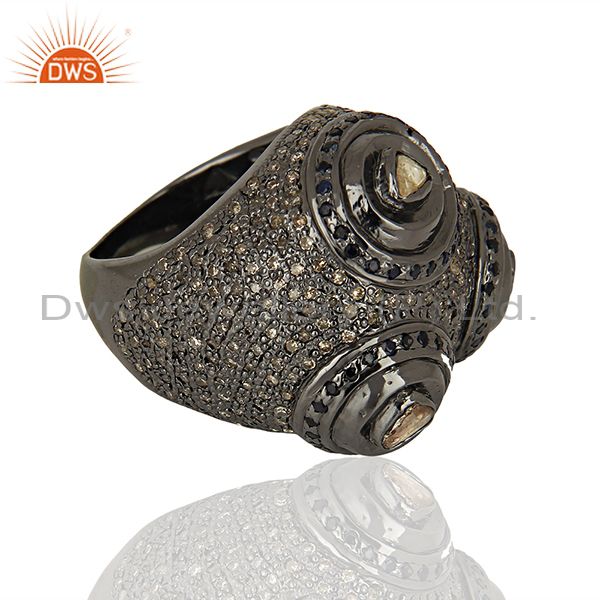 Exporter 925 Silver Pave Diamond Engagement Rings Jewelry Manufacturer