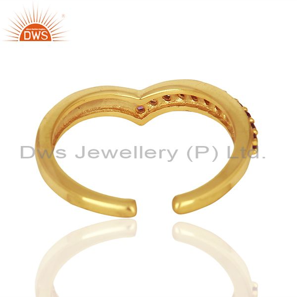 Suppliers Amethsyt Birthstone Gold Plated 925 Silver Midi Rings Manufacturers