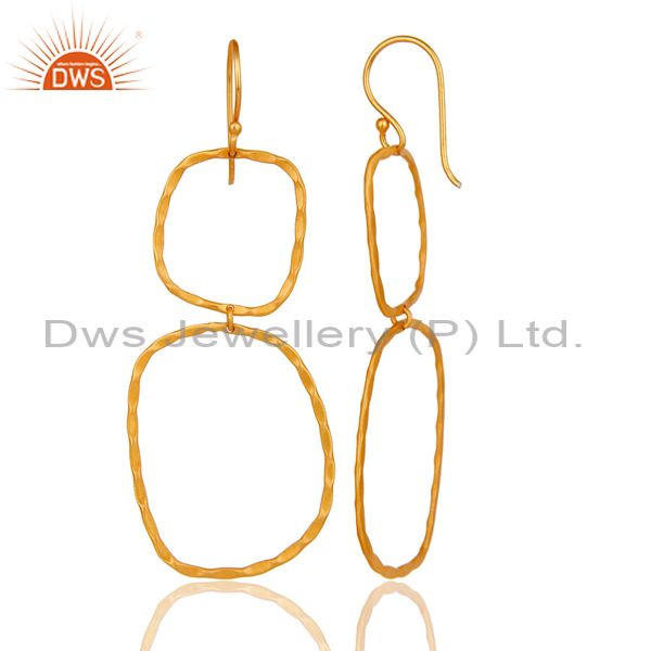 Suppliers Handmade Simple Design 18k Gold Plated Brass Earrings Jewellery