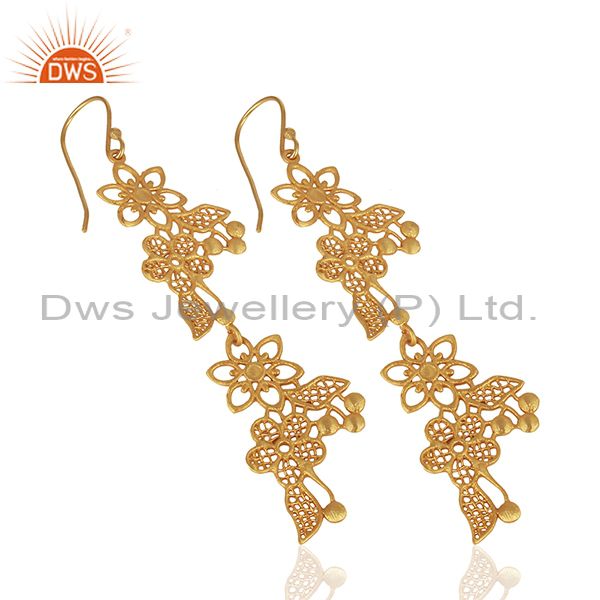 Suppliers Flower trellis duet Gold Plated Designer Earring