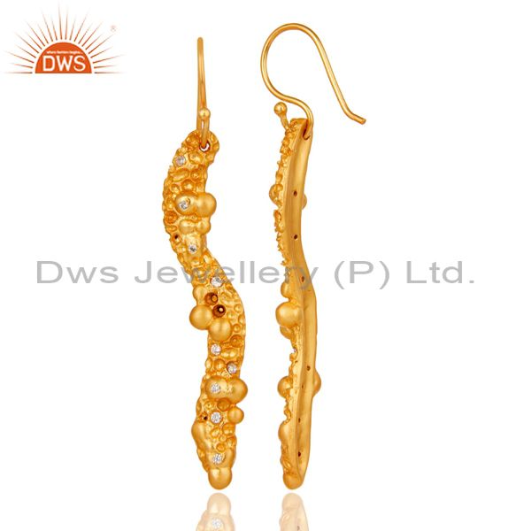 Suppliers Lava Collection Designer White Zirconia Drops Earrings