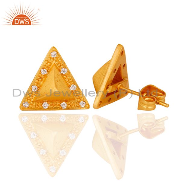 Exporter Triangle Post Fashion Geometry Czz Studded Gift Wholesale Earring