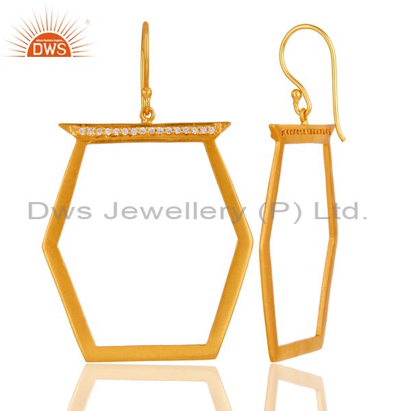 Suppliers Handmade Brass Gold Plated Cz Fashion Earrings Jewelry Wholesale