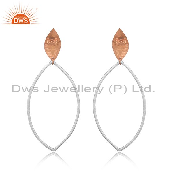 Handcrafted textured minimal rose gold on fashion earring
